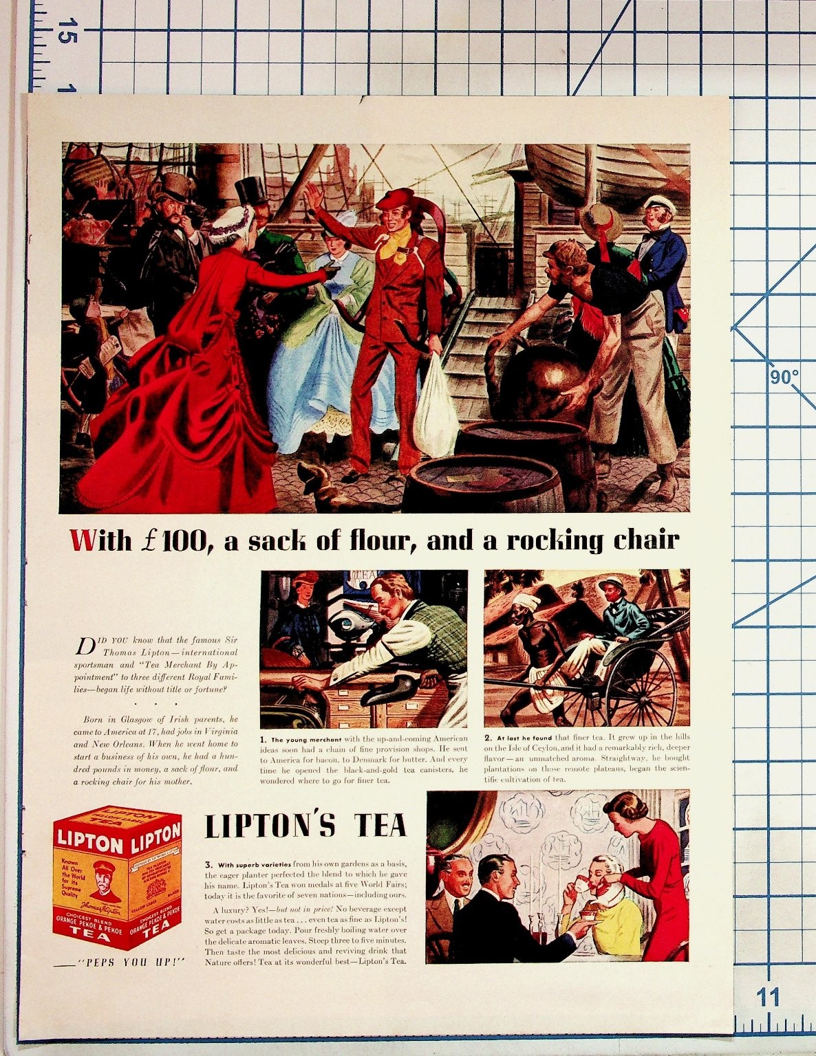 Vintage Lipton's Tea Print Ad Sir Thomas Lipton Historical Ephemera Vintage Lipton's Tea Print Ad Sir Thomas Lipton Historical Ephemera