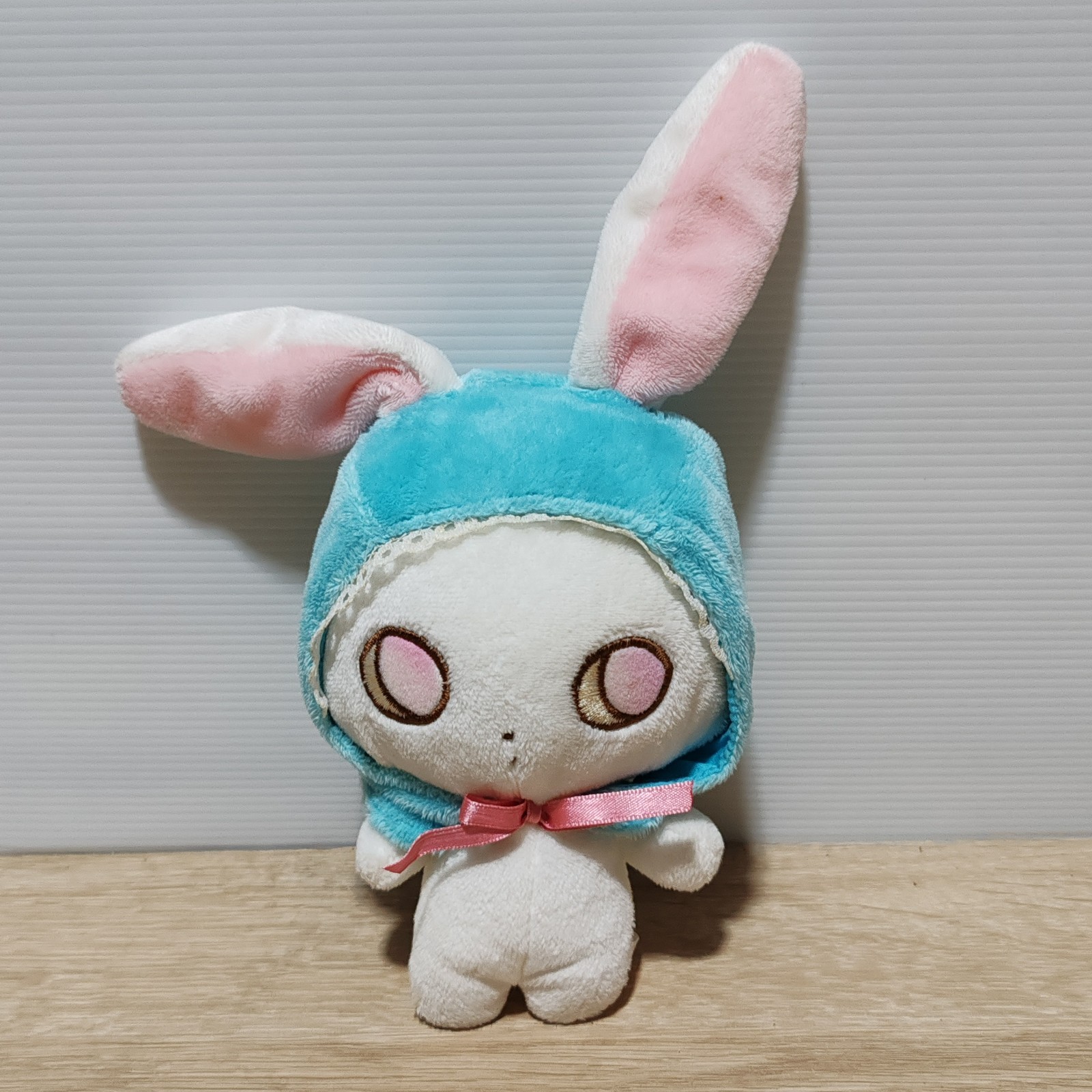 San-X Ruu & Suu Blue Hood Plush Doll Toy White Rabbit Vintage Japan 9.5\ San-X Ruu & Suu Blue Hood Plush Doll Toy White Rabbit Vintage Japan 9.5\