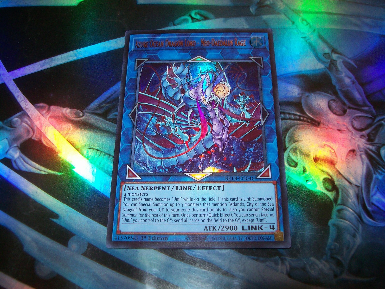Azure Ocean Dragon Lord - Neo-Daedalus Rage 1st Edition Ultra Rare BETB-EN046