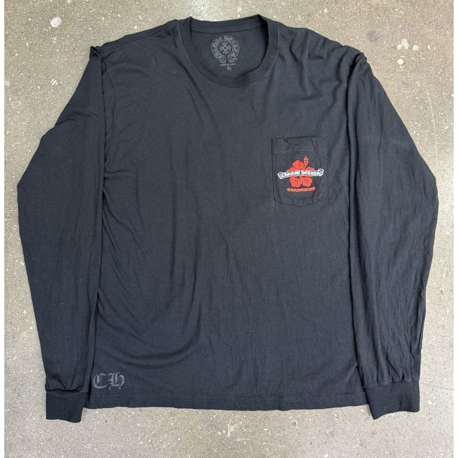 Chrome Hearts Honolulu Exclusive Hibiscus Black Longsleeve