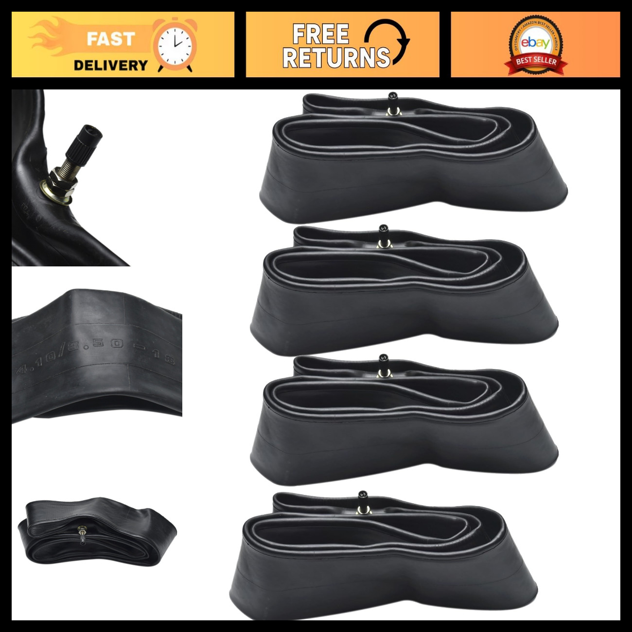 Heavy Duty 4.10/3.50-18 Motorcycle Inner Tube for Dirt Pit Bike Tires 4.00-18+
