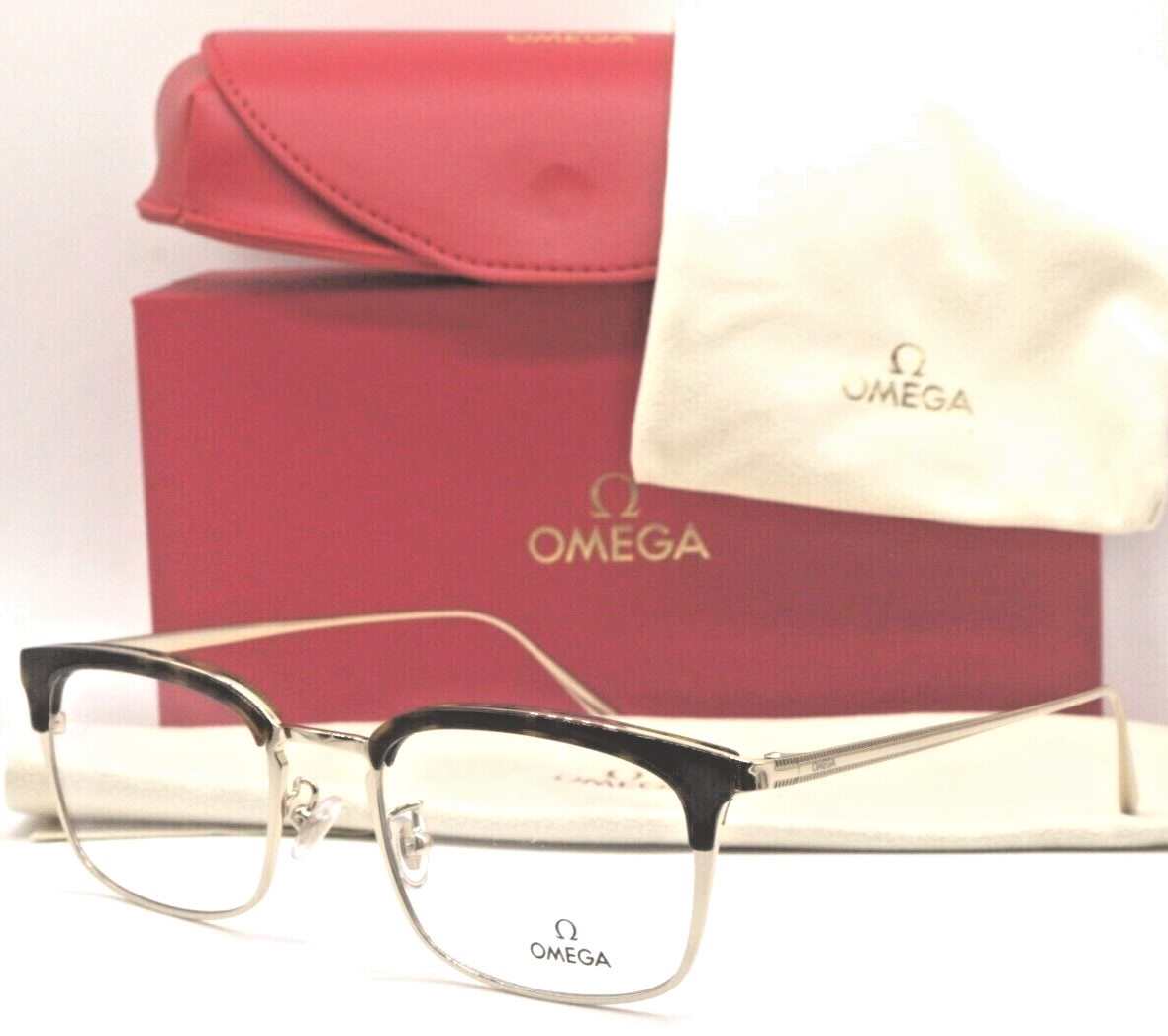 NEW OMEGA OM 5010-H 052 HAVANA ON PAIL GOLD AUTHENTIC EYEGLASSES FRAME 51-20