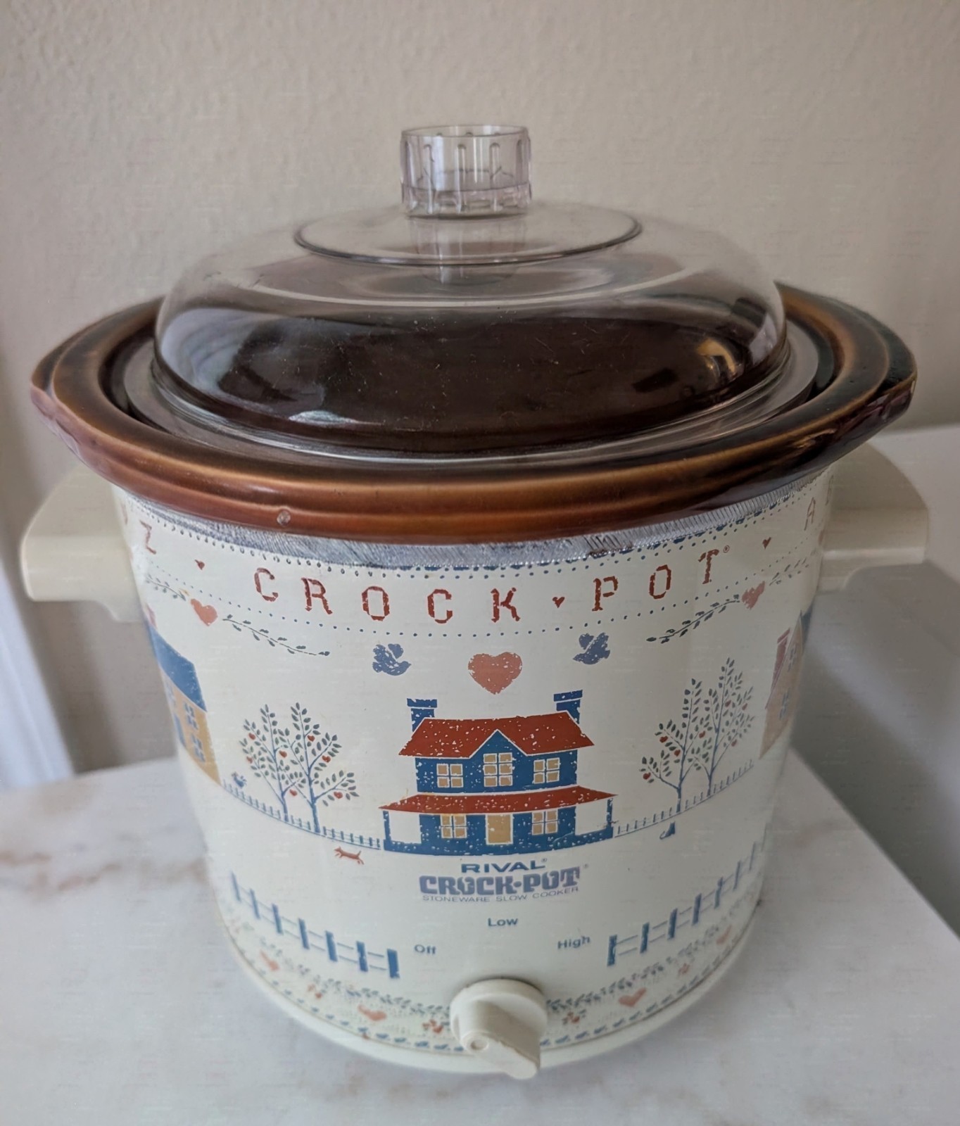 Vintage Rival Crock Pot 3150/2 Cross Stitch Cottage 3.5 Q 135-210Watts Works Vintage Rival Crock Pot 3150/2 Cross Stitch Cottage 3.5 Q 135-210Watts Works