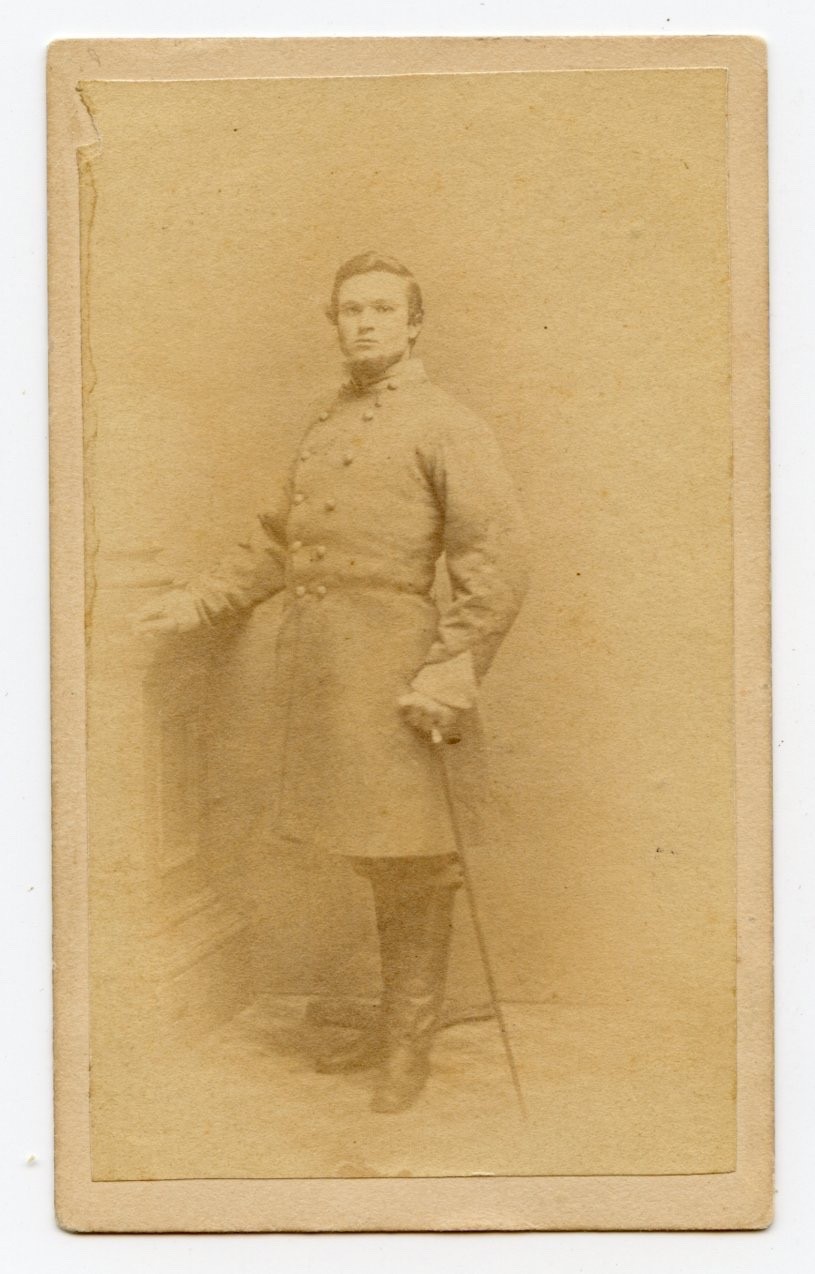 Civil War CDV of full standing Confederate officer, ex Bill Turner collection