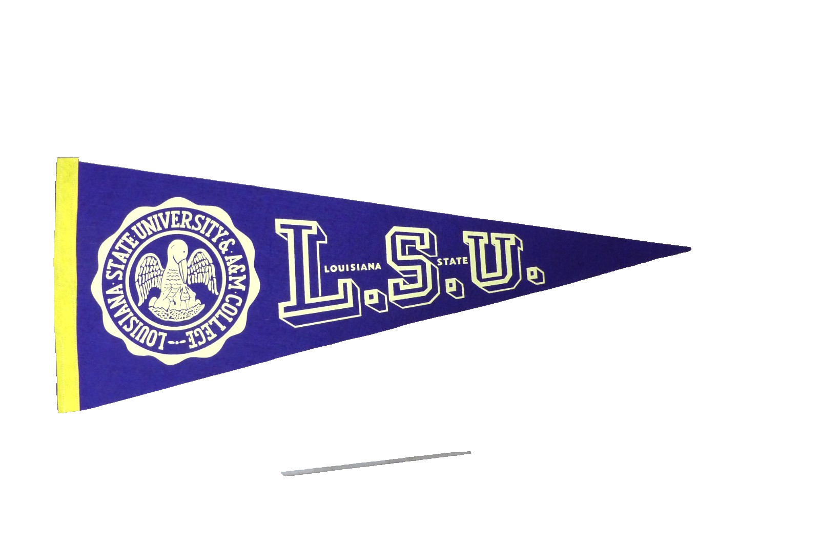 1960\'S PENNANT FELT LSU TIGERS  VERY RARE TO FIND LIKE THIS MINT 29.5 X 12 RARE