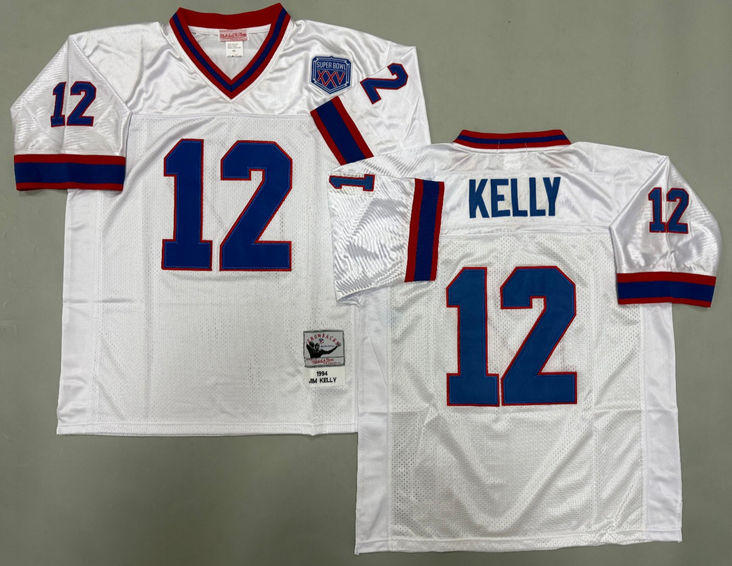 Vintage Jim Kelly #12 Bills Throwback Stitched Jersey