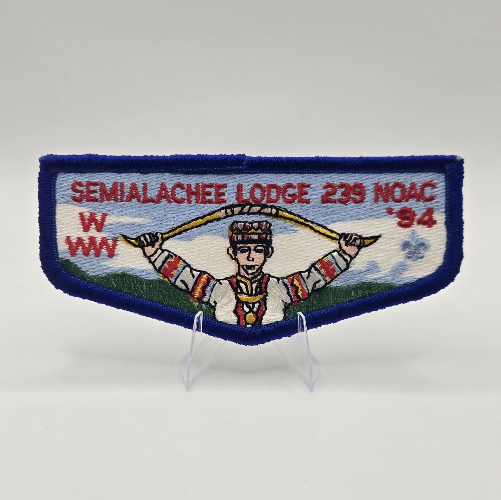 Semialachee Lodge 239 Suwannee River Area Council 1994 NOAC OA Flap Blue Border