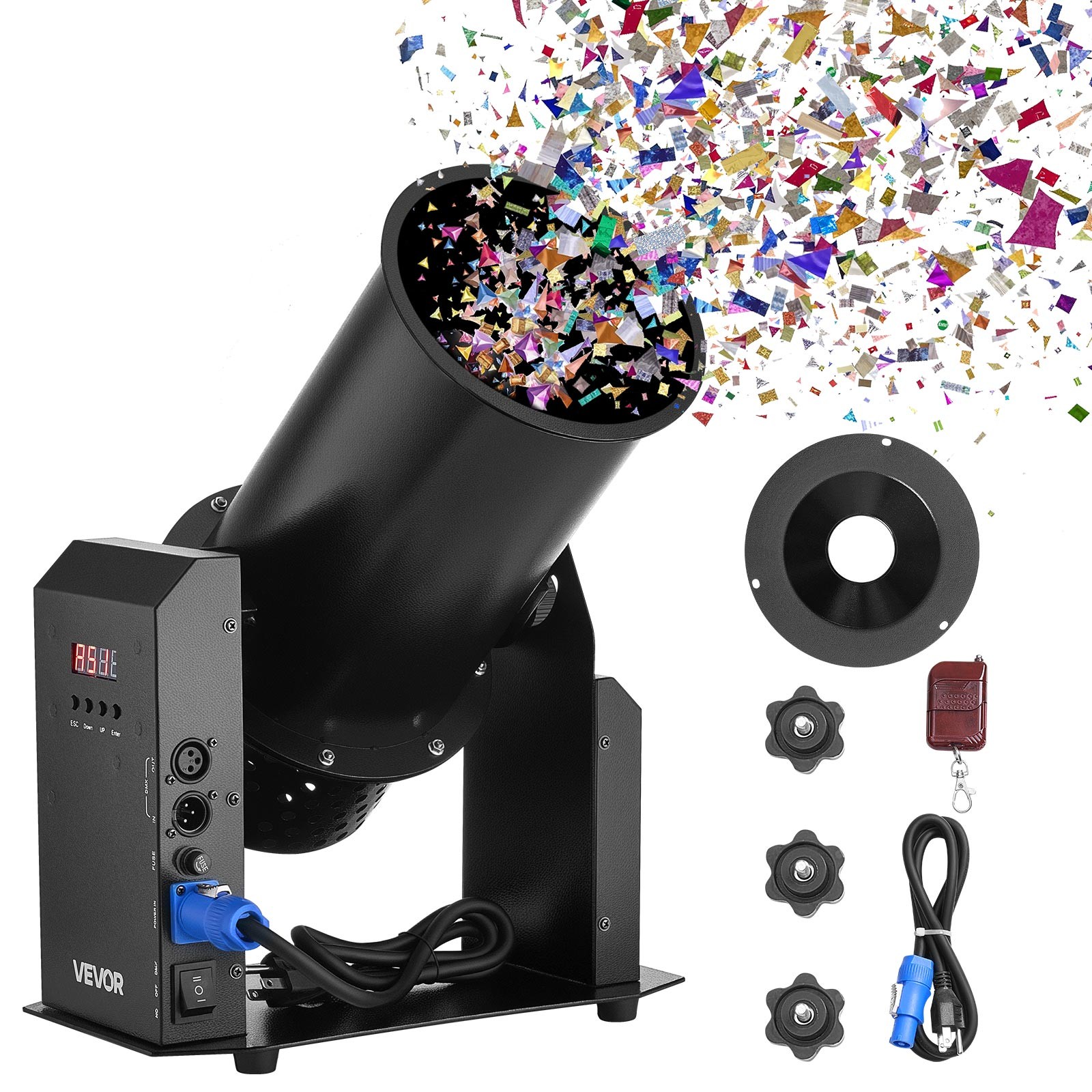 VEVOR Electric Confetti Machine 1500W Confetti Cannon Launcher DMX512 Remote