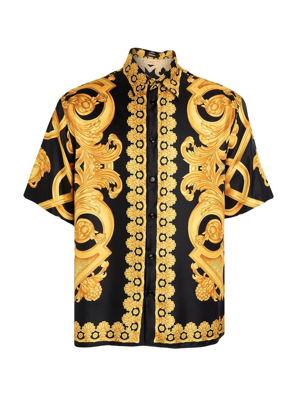 NWT $1750 Versace Heritage Silk Short Sleeve Shirt Black & Gold Size EU 50 US L NWT $1750 Versace Heritage Silk Short Sleeve Shirt Black & Gold Size EU 50 US L