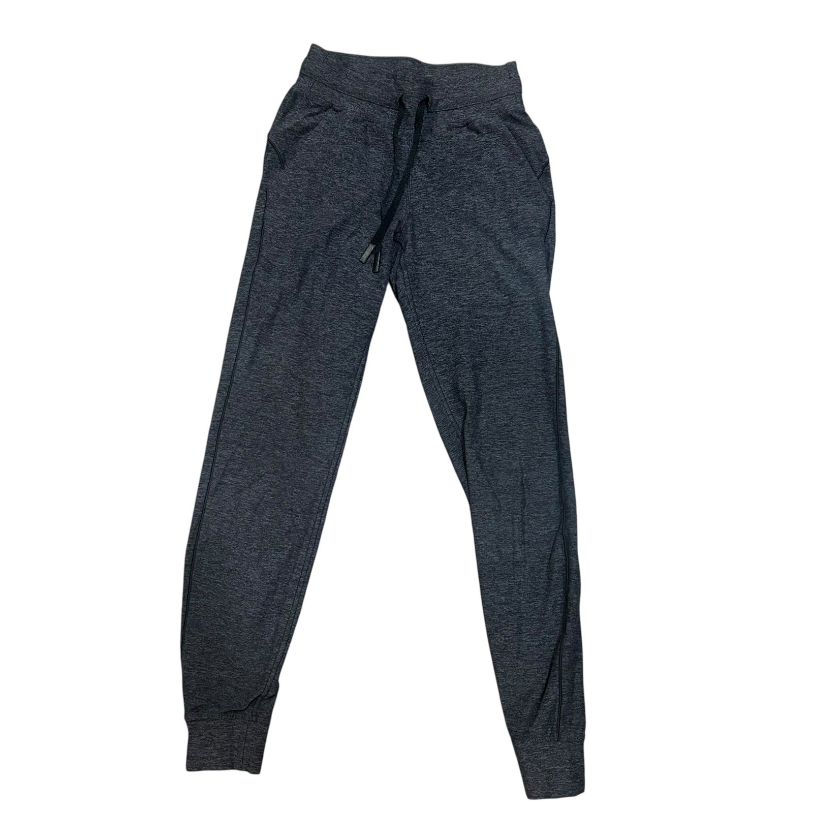 Lululemon Heathered Gray Jogger Lounge Drawstring Pants Womens Size 2 Athleisure
