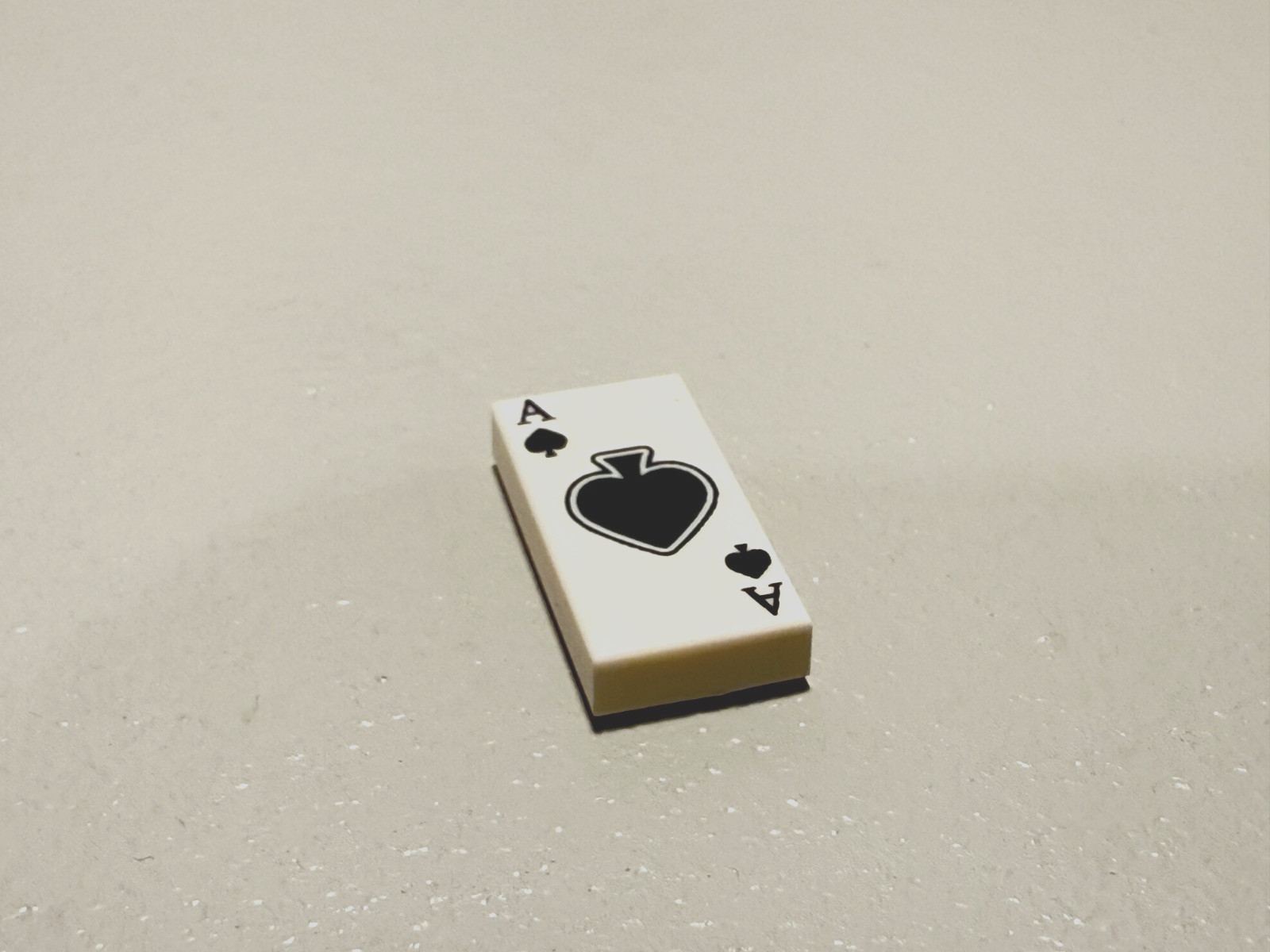 SHIPS FREE LEGO Minifugure White 1x2 Tile Ace of Spades Playing Card MOC