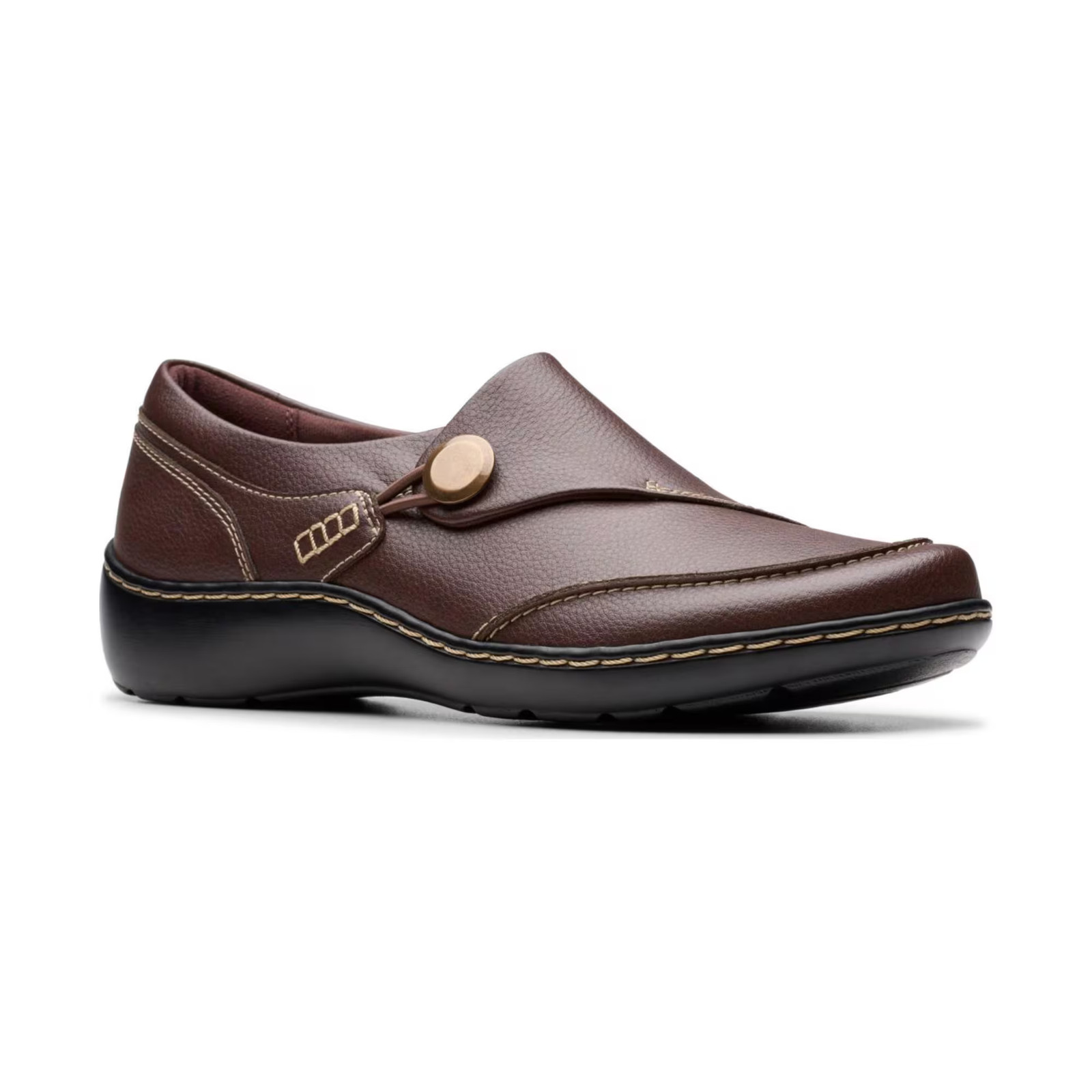 Women\'s Clarks Cora Teresa Round Toe Loafers Redwood Leather