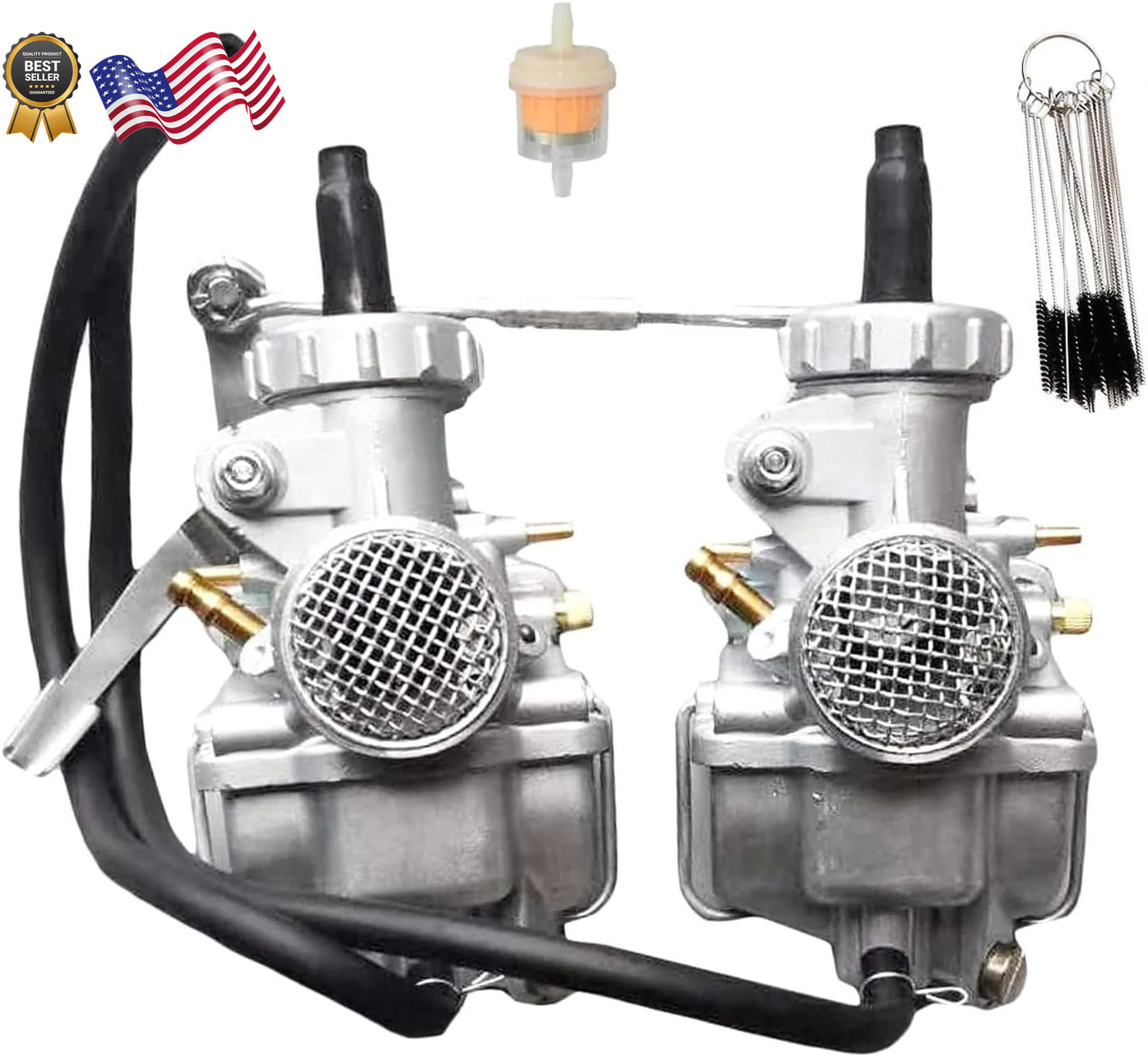 Autu Parts CB200 Carburetor Dual Carb Assy Set Compatible with Honda CB200T