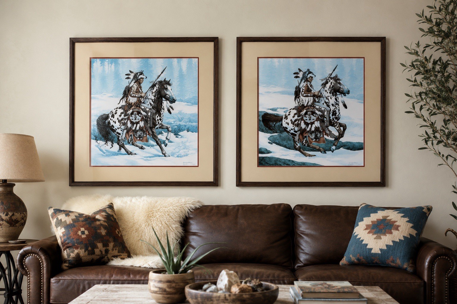 Bev Doolittle Guardian Spirits Companion Pair Signed Numbered 1817/13238 Framed