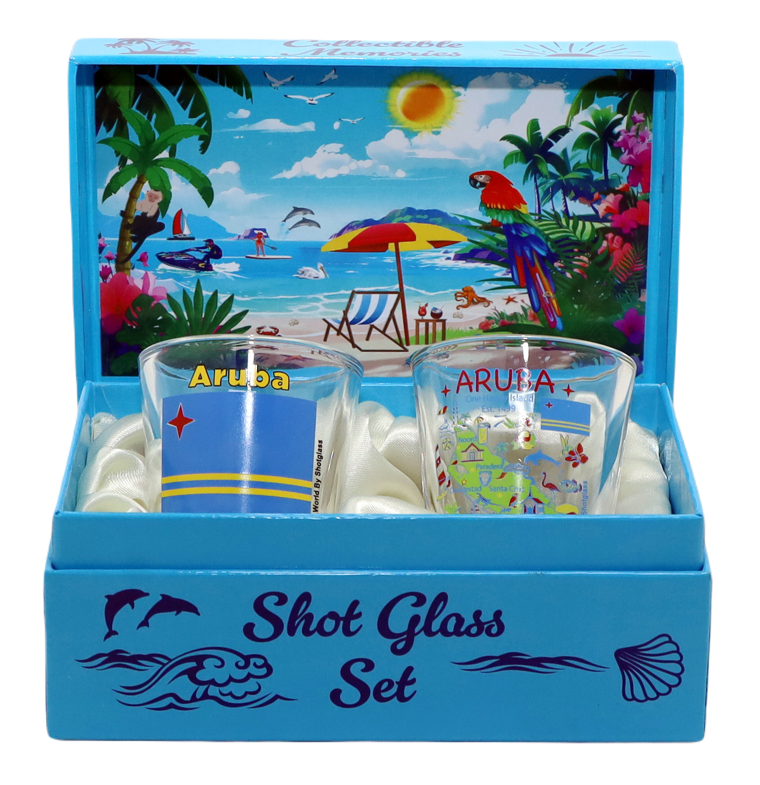 Aruba Caribbean Boxed Shot Glass Set (Set of 2)