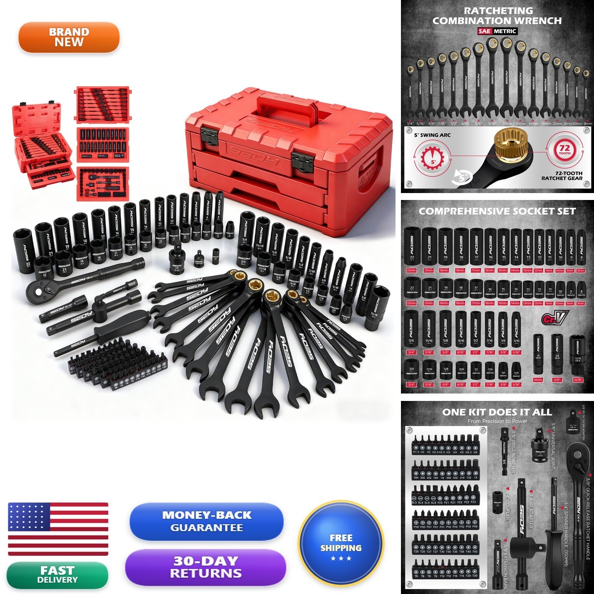 SEDY 81170 AU 132-Piece SAE/Metric 1/4\