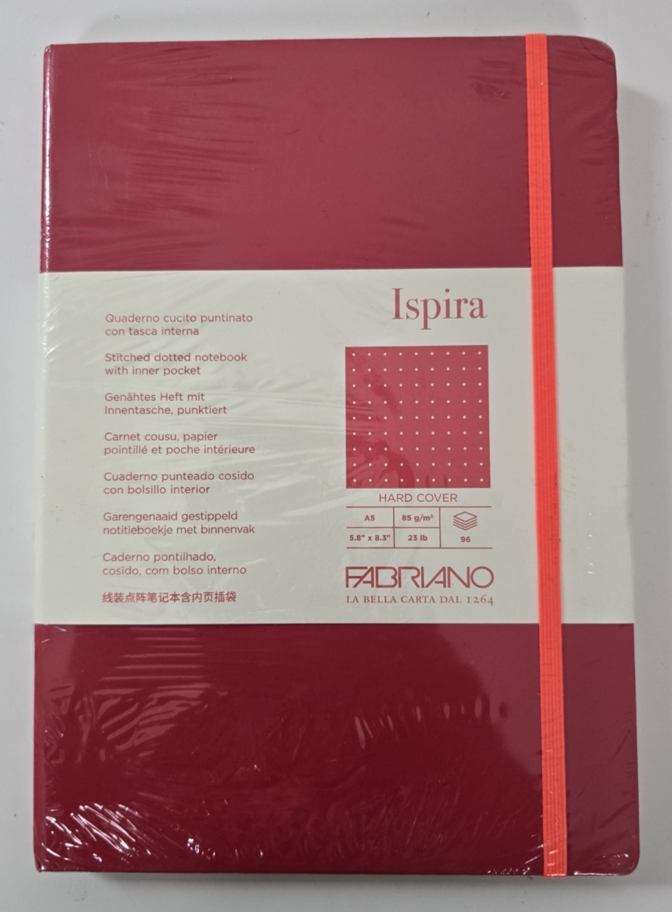 Fabriano Ispira Red A5 HardCover Notebook Journal 96 Pages Lined Paper Fabriano Ispira Red A5 HardCover Notebook Journal 96 Pages Lined Paper