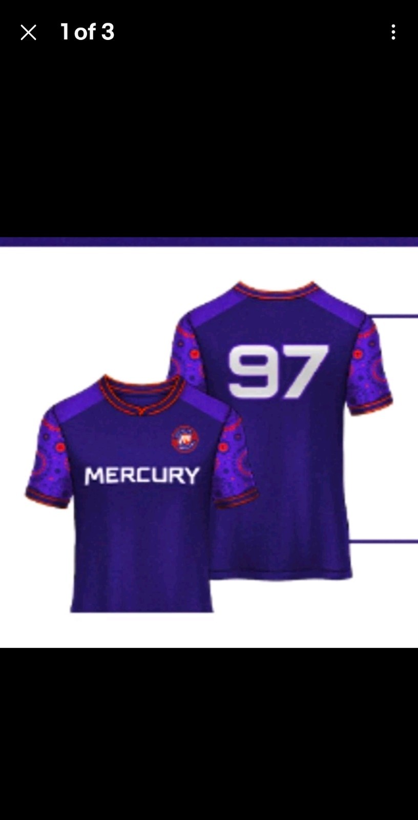 Phoenix Mercury WNBA Noche Latina Purple Futbol Soccer Jersey Shirt 30th Season
