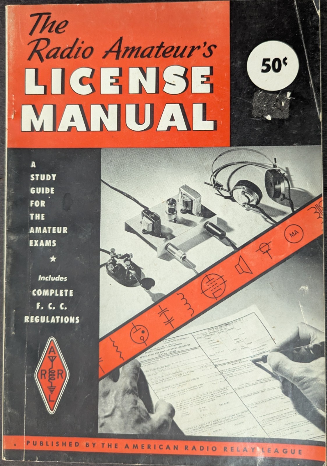 **VINTAGE 1956 THE RADIO AMATEUR'S LICENSE MANUAL PAPERBACK BOOK**