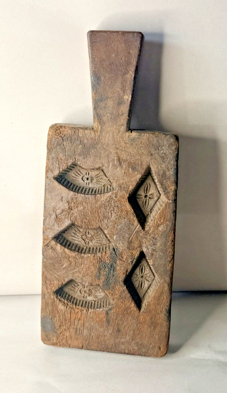 Antique 19th C American Primitive Wooden Butter Mold Board Paddle Folk Art