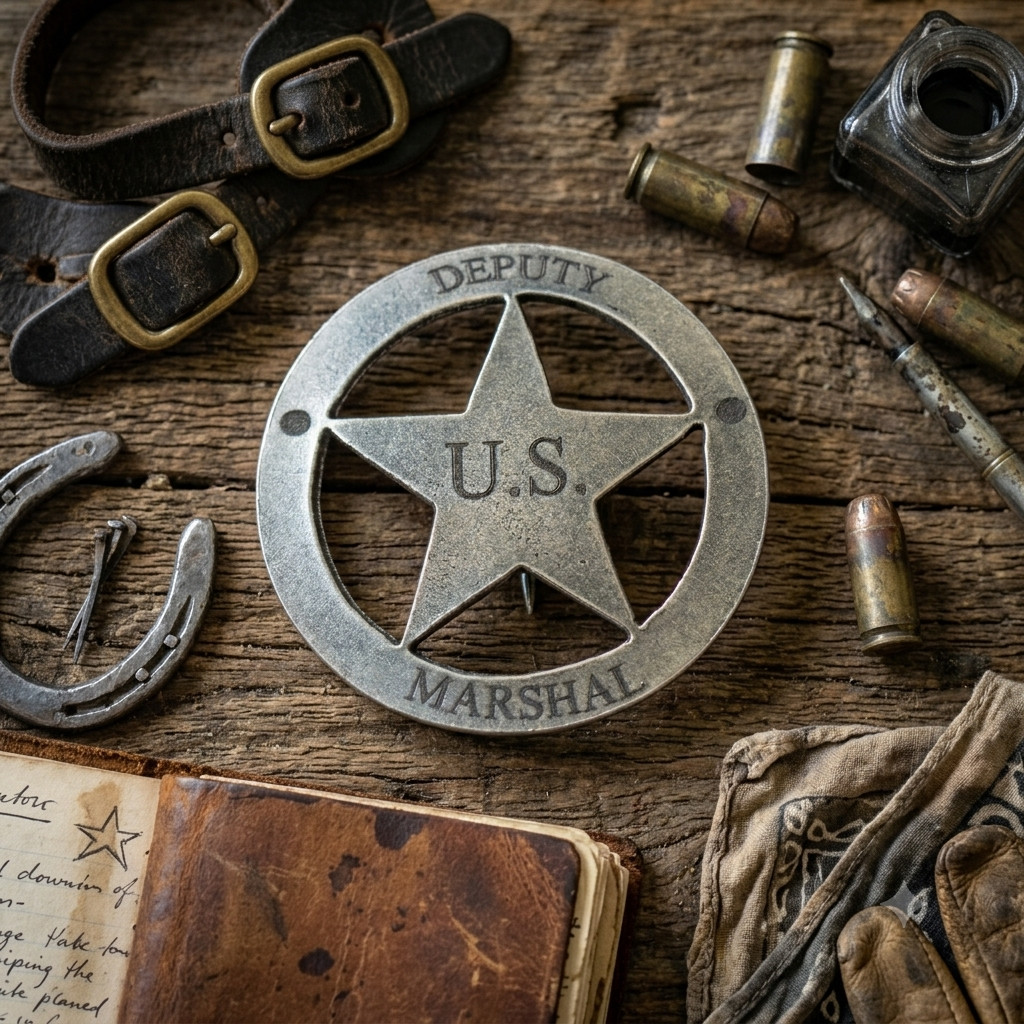 Collectable Western Badge - Old West Pewter 1.75 Badge - Deputy US Badge