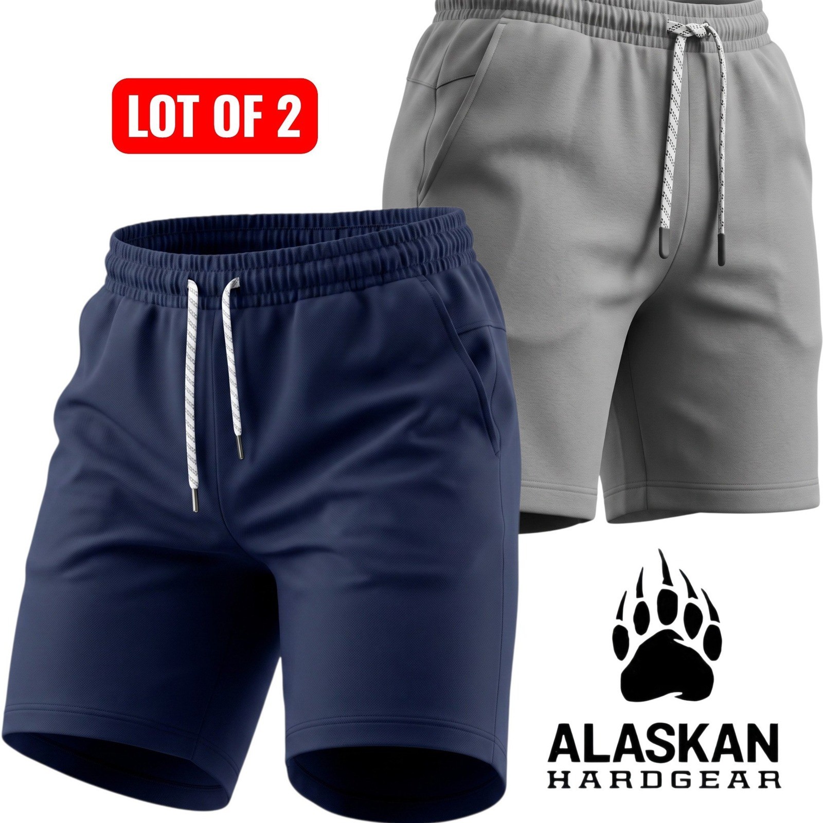 Alaskan Hardgear Shorts Mens M Gray Navy LOT OF 2 Athletic Drawstring Pocket Alaskan Hardgear Shorts Mens M Gray Navy LOT OF 2 Athletic Drawstring Pocket