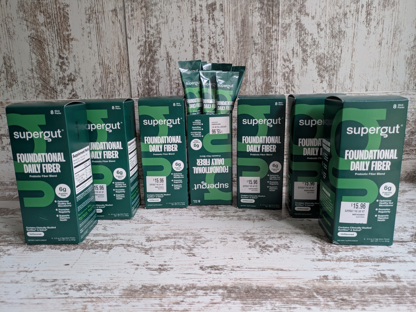 Supergut Foundational Daily Fiber 7-PACK Prebiotic Supplement LOT of 7 Boxes