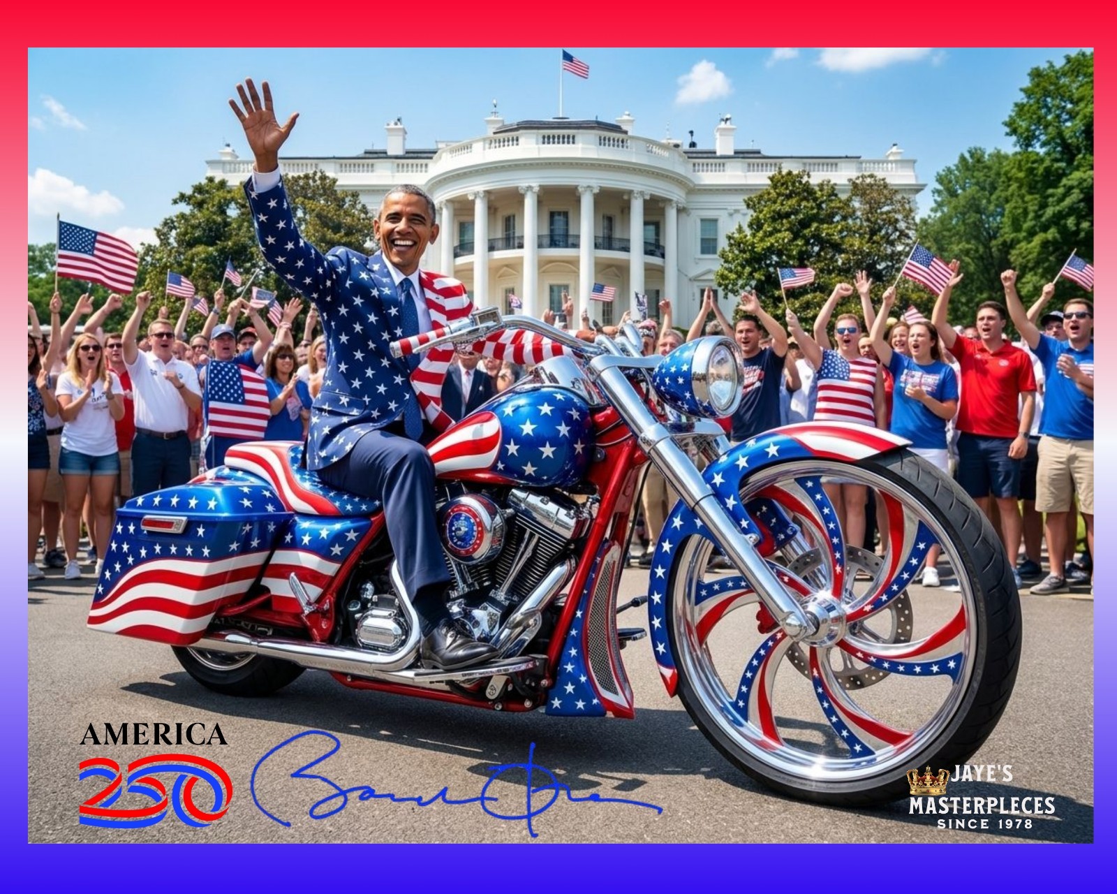 *RARE* Authentic Jaye Metcalfe, 2, Obama 250 Anniversary Poster \ *RARE* Authentic Jaye Metcalfe, 2, Obama 250 Anniversary Poster \