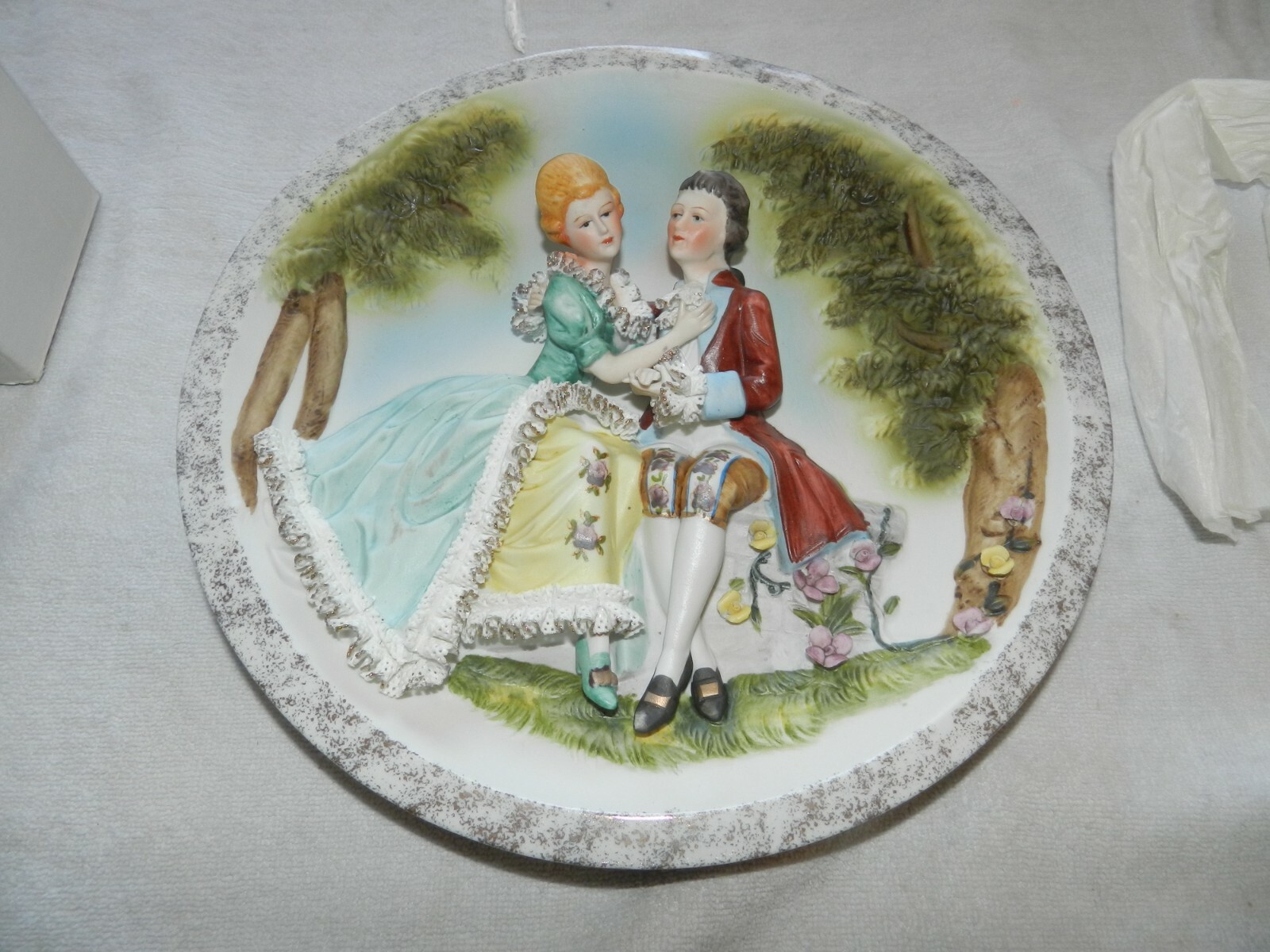 3D Fine Porcelain Wall Plaque Handmade Lace hand Painted code #22-27-13 3D Fine Porcelain Wall Plaque Handmade Lace hand Painted code #22-27-13