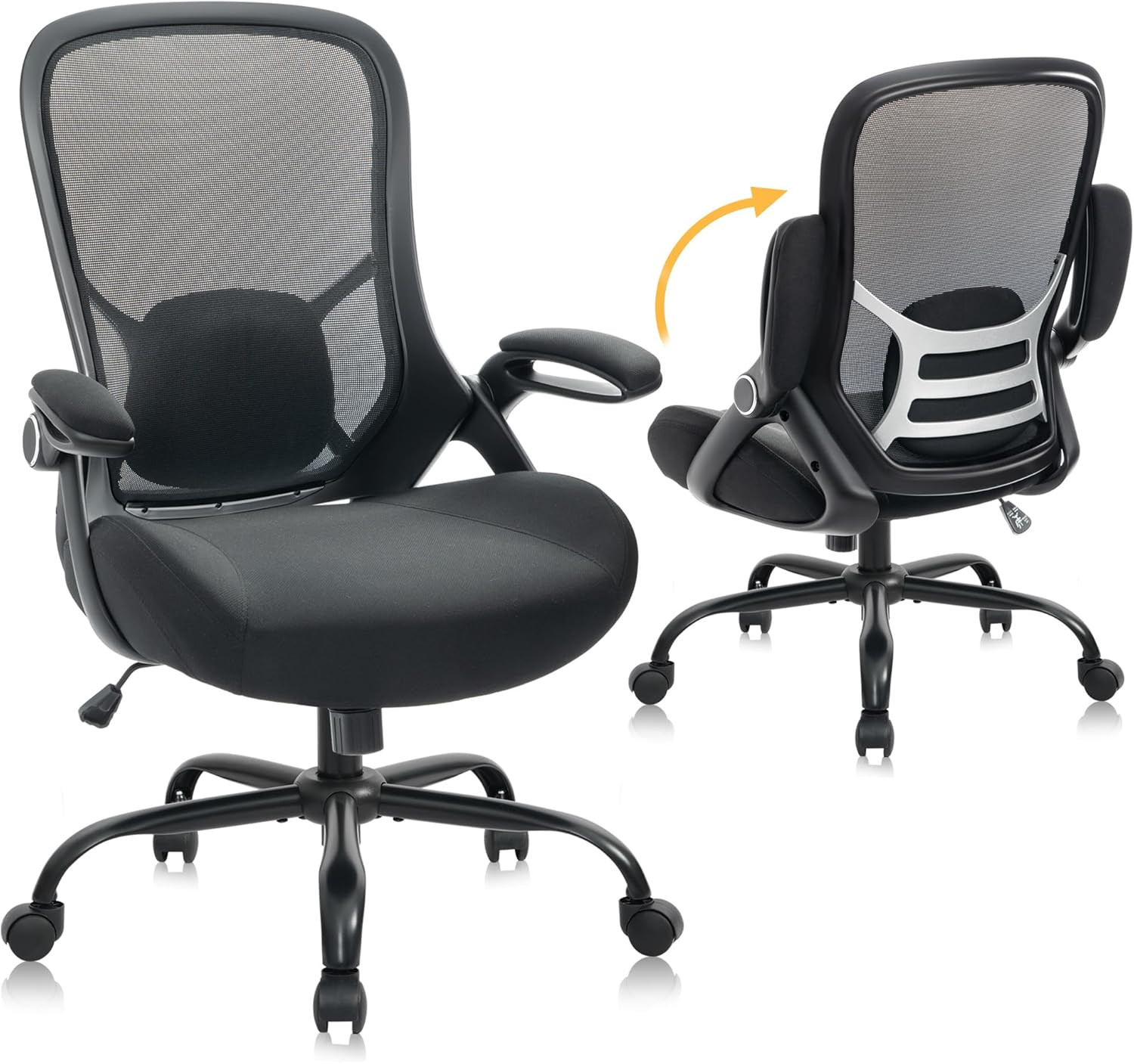 400Lb Office Chair Big and Tall,Desk Chair with Lumbar Support,Black 400Lb Office Chair Big and Tall,Desk Chair with Lumbar Support,Black