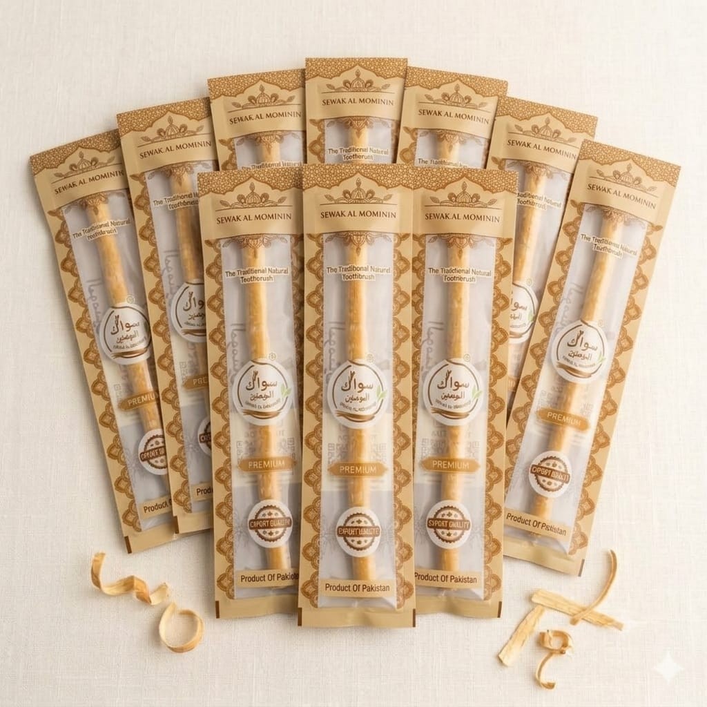10 Pack Sewak Al Mominin Miswak Sticks Natural Teeth Cleaning Siwak Oral Care
