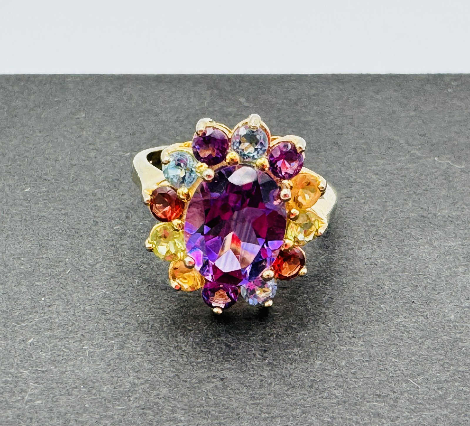 JTV (similar to QVC) 18K gold plated over sterling silver multi-color gemstones