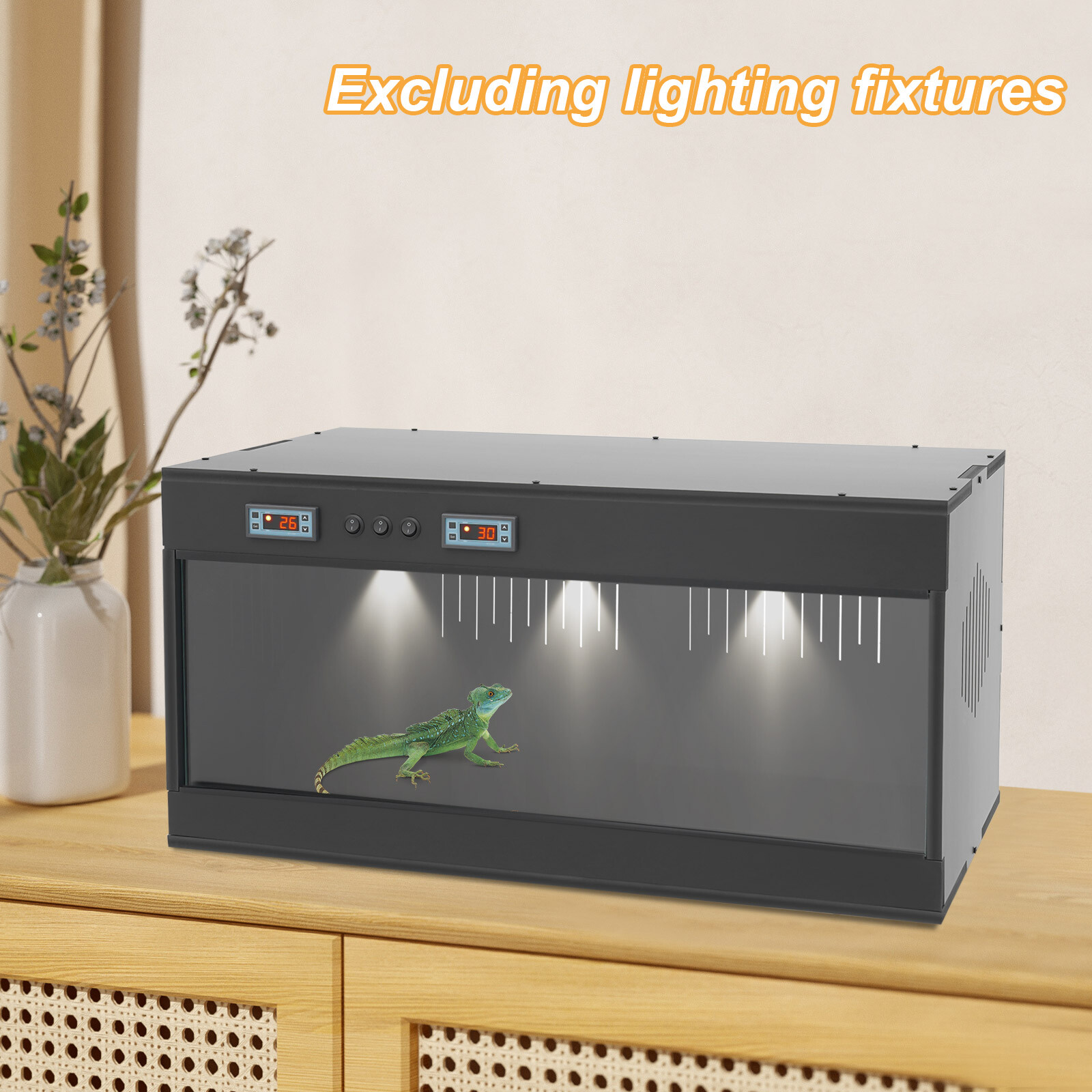 Reptile Terrarium Tank PVC Tempered Glass Enclosure Cage Lizard Snake Vivarium