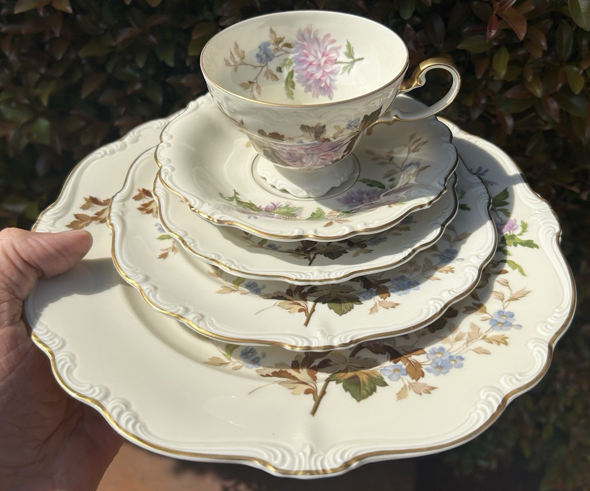 germany DAPHNE 5-PC PLATES CUP ROSENTHAL IVORY chrysanthemum flowers POMPADOUR germany DAPHNE 5-PC PLATES CUP ROSENTHAL IVORY chrysanthemum flowers POMPADOUR