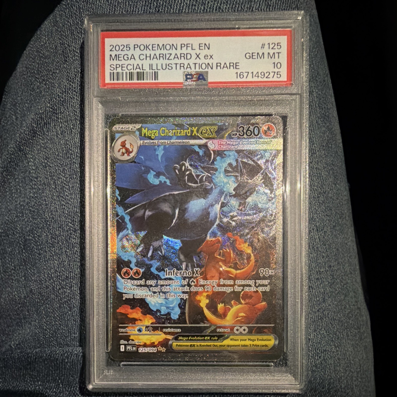 Mega Charizard X ex 125/094 Me02: Phantasmal Flames English Holo SIR Mega Charizard X ex 125/094 Me02: Phantasmal Flames English Holo SIR