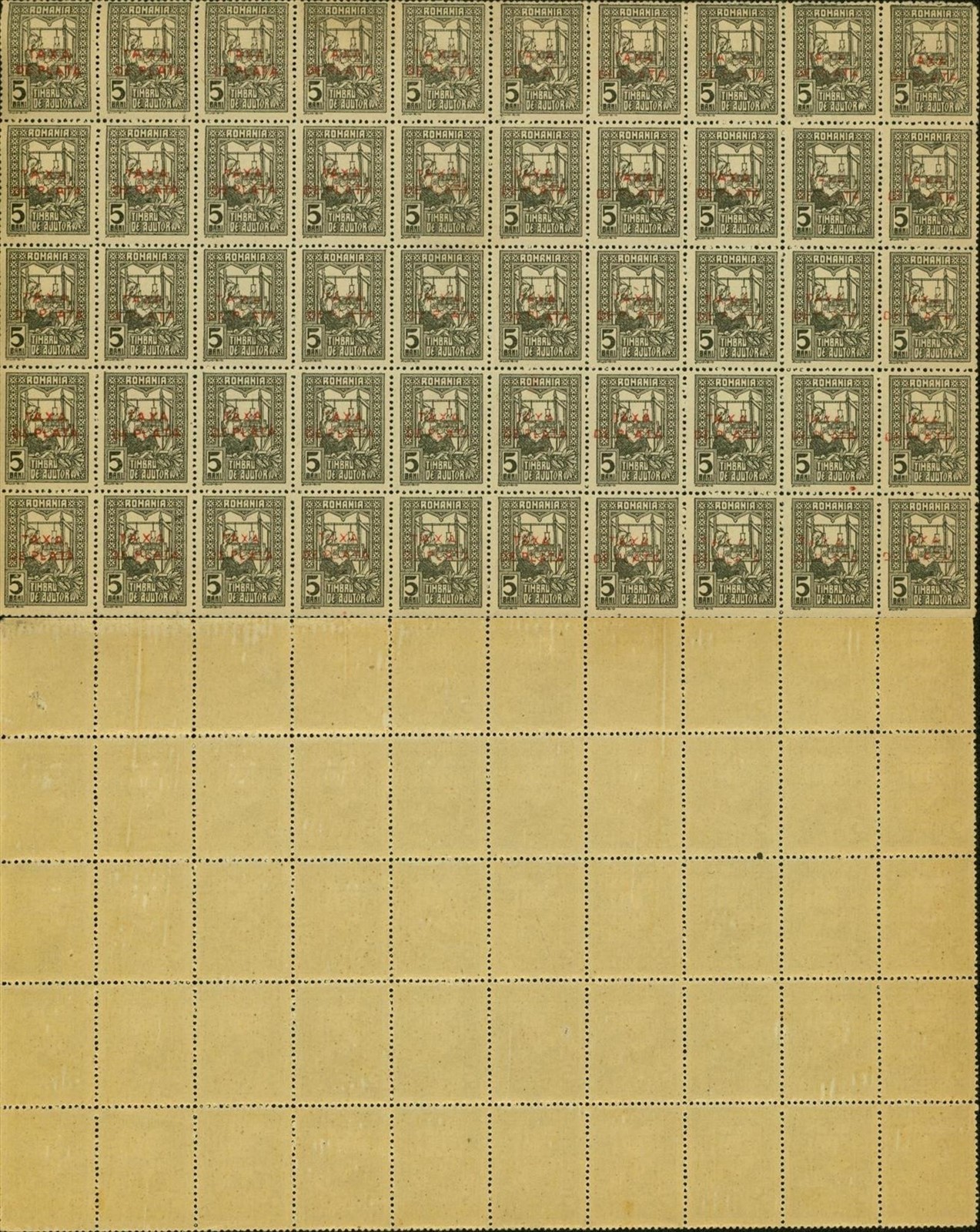 Romania 1918 (Moldavia)-MNH stamps. Mi Nr.: 5. Sheet of 50....... (EB) AR-16500 Romania 1918 (Moldavia)-MNH stamps. Mi Nr.: 5. Sheet of 50....... (EB) AR-16500