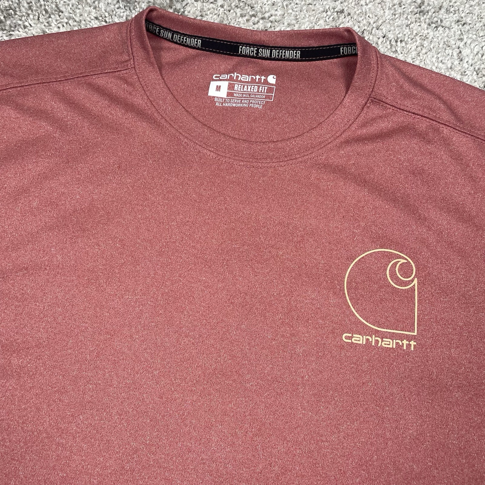 Carhartt Force Sun Defender T-Shirt Men\'s L Salmon Fast Dry UPF 50