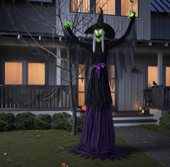 9’ Halloween Towering Witch Decorative Prop Hyde & EEK Motion Light-up & Sound