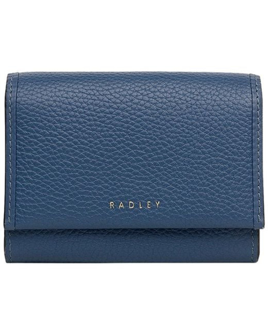 RADLEY London NWT Alba Place Medium Flapover  Leather Wallet, Utility (Blue) New