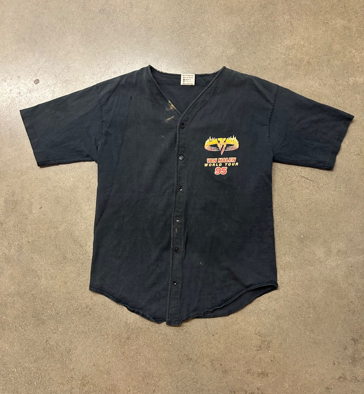 Vintage 1995 Van Halen Balance Tour Nice Man Mens Black Button Up Jersey XL Vintage 1995 Van Halen Balance Tour Nice Man Mens Black Button Up Jersey XL