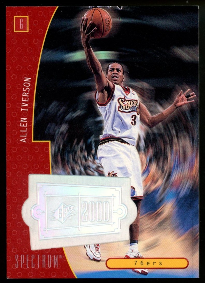 Allen Iverson 1998-99 SPx Finite #163 Spectrum #/75 Rare Philadelphia 76ers SSP