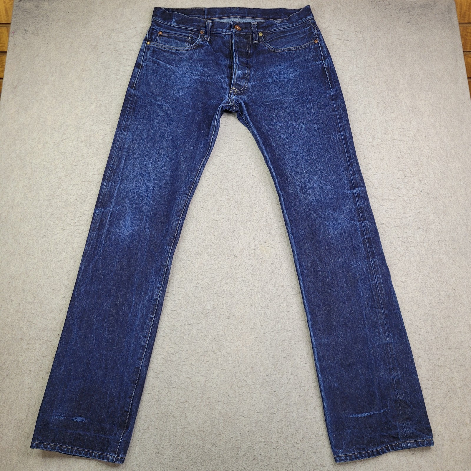 Schaeffer\'s Garment Hotel Selvedge Jeans Indigo Straight Leg Made In USA 35x34