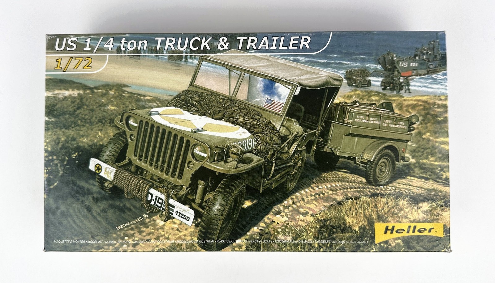 Heller 79997 US 1/4 Ton Truck & Trailer 1/72 Scale Plastic Model Kit