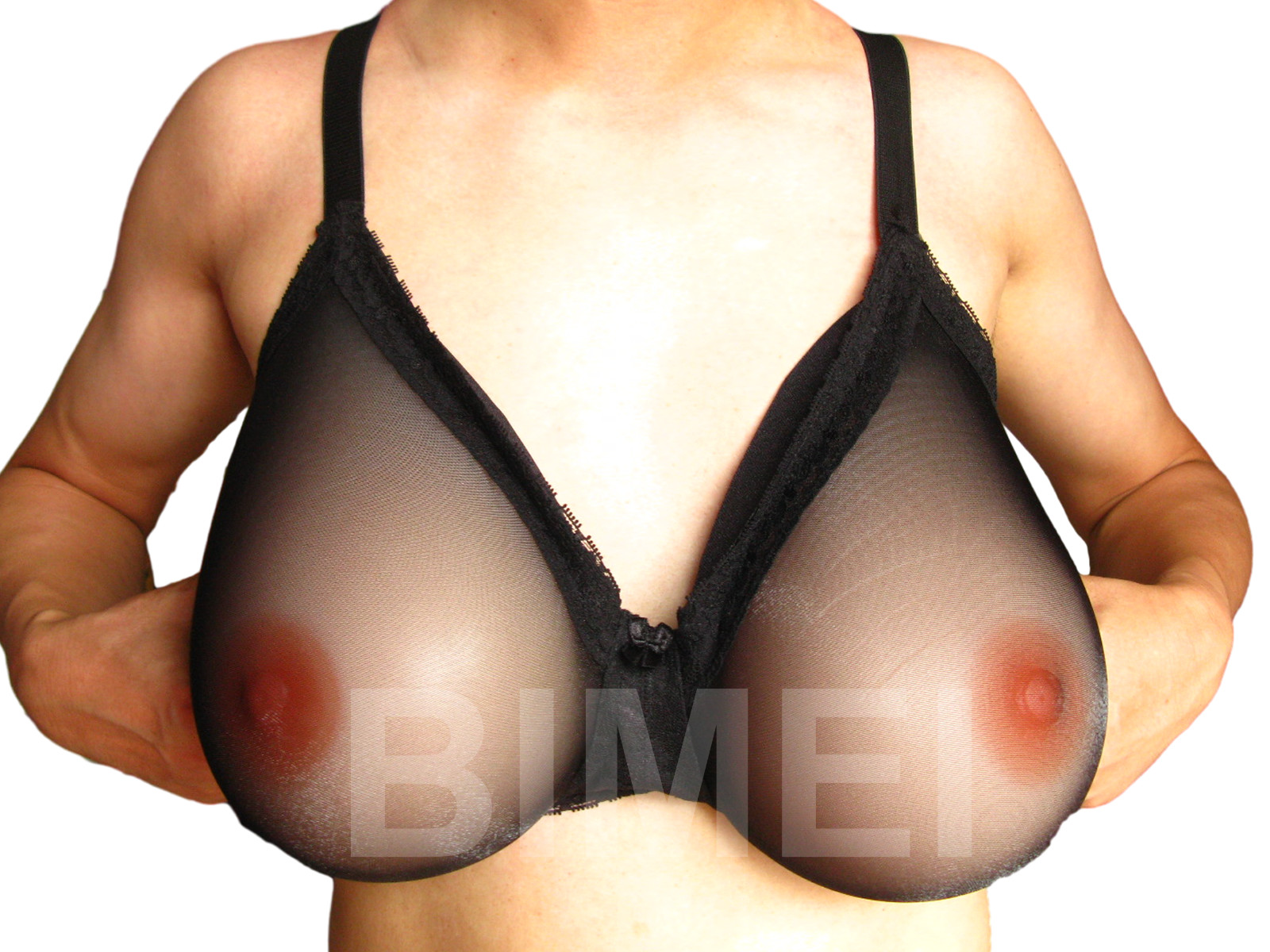 BIMEI TRANSFORM SeeThrough Bra Silicone Breast Forms for Crossdresser Mastectomy