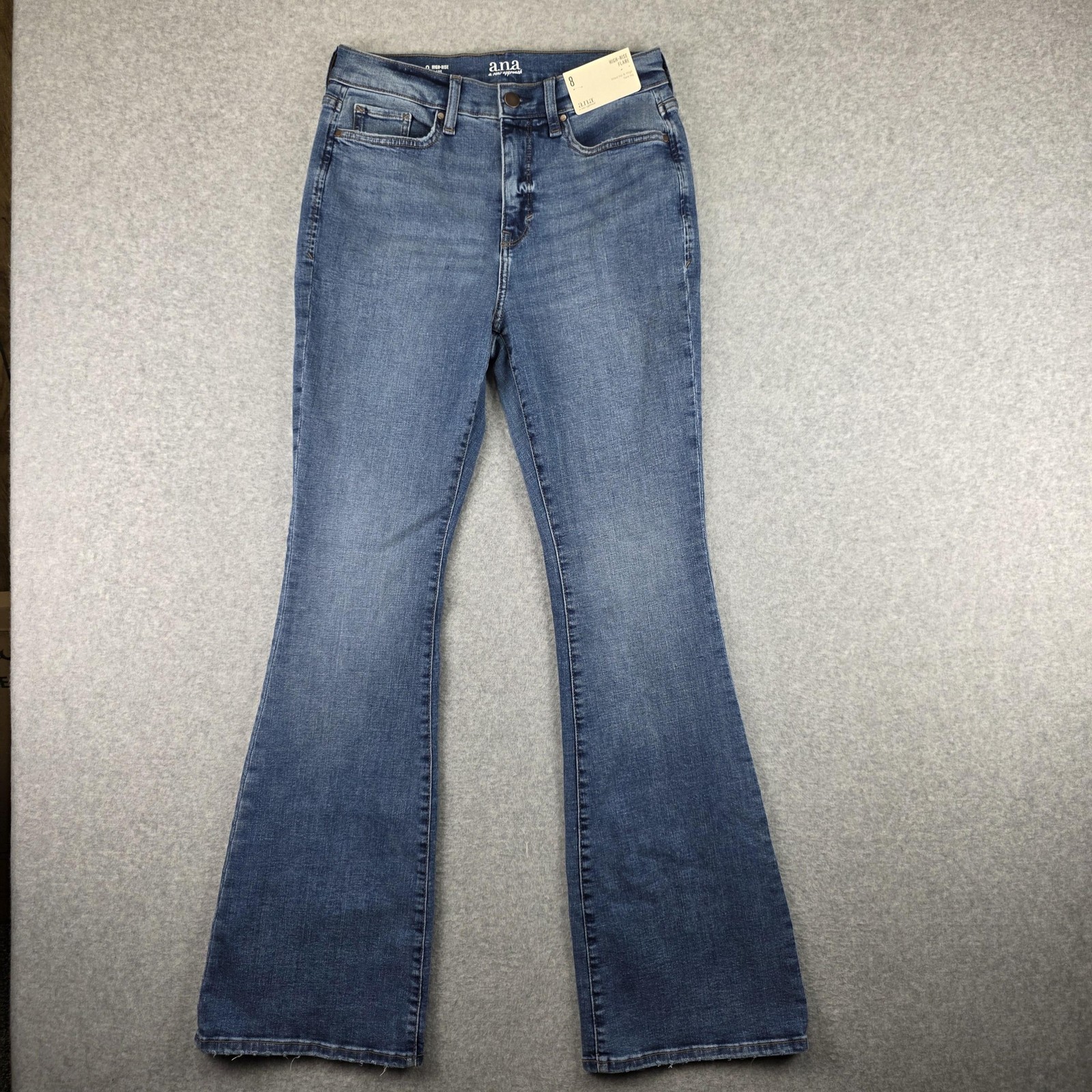 a.n.a High Rise Flare Jeans Womens 8 29x33 Medium Wash Stretch Denim NWT