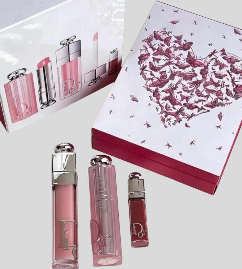 Dior Addict Lip Essentials 001 Pink 3pc Set Lip Gloss Gift for Women New