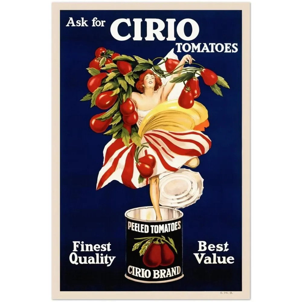 Vintage Italian Tomato Advertisement Retro Kitchen Poster