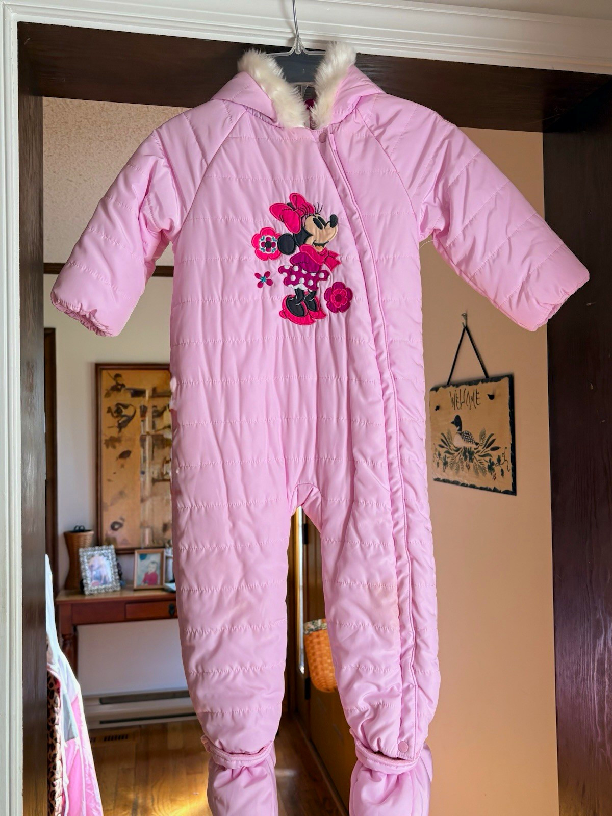 Disney Baby Minnie Mouse Pink Hooded Full Zip Lined Snowsuit 18-24M (N.W.O.T.)