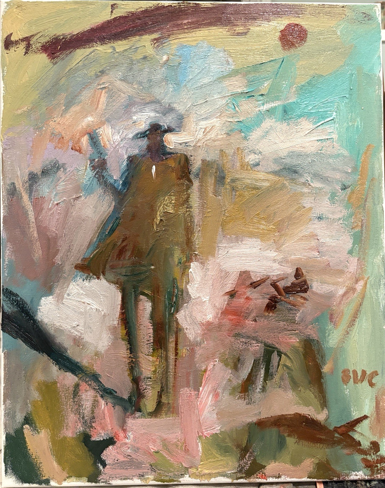 Western Cowboy Surrealist Oil Painting Original Signed 16”x20” Canvas Western Cowboy Surrealist Oil Painting Original Signed 16”x20” Canvas