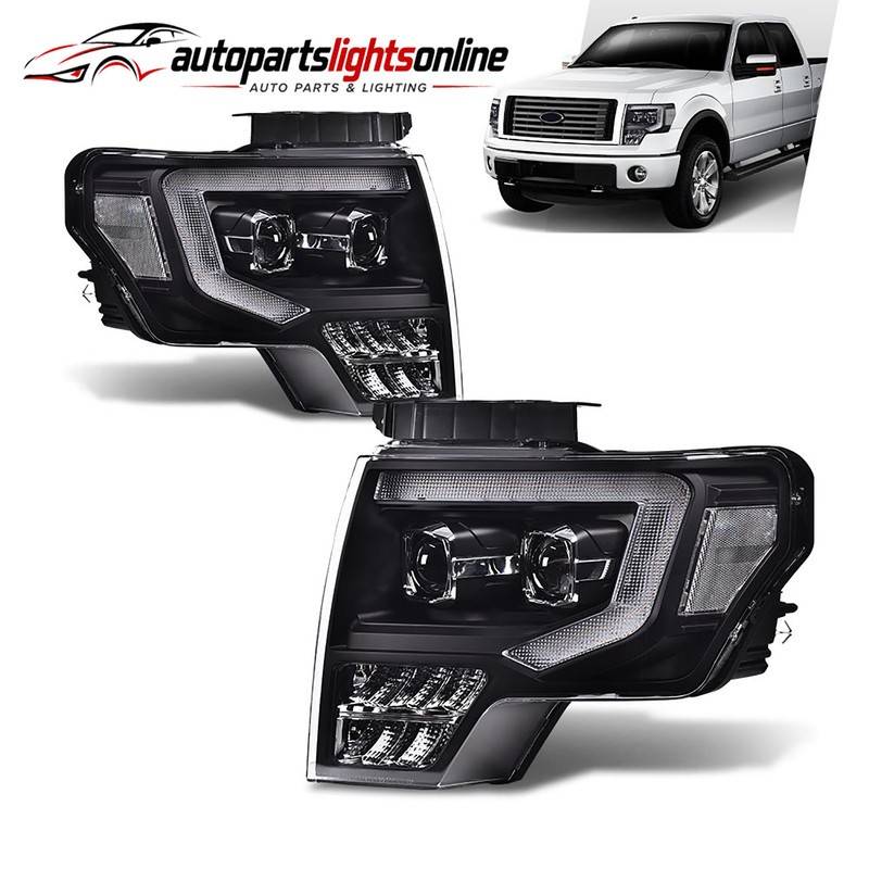 For 2009-2011 2012 2013 2014 Ford F-150 Pair Left&Right LED Projector Headlights